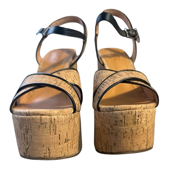 NWT / SCHUTZ Keefa Weekend Cutout Cork Block Sandals Size 8 - Picture 4 of 8